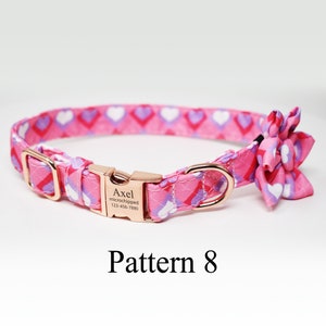 Personalized Dog Collar, Custom Engraved High Quality ID Dog Collar, Floral Dog Collar, gift for dog, Collar with flower, female dog Collar image 8