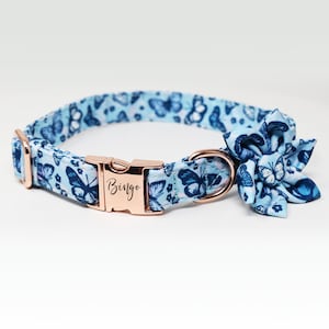 Personalized Dog Collar, Custom Engraved High Quality ID Dog Collar, Floral Dog Collar, gift for dog, Collar with flower, female dog Collar