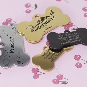 Stainless Steel Dog Tag, Bone Shape dog tag, Personalized Bone Shape dog tag, Pet dog tag, dog ID tag, puppy tag, Dog Tag for dog