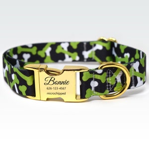 Personalized Dog Collar, Custom Engraved High Quality ID Dog Collar, Floral Dog Collar, gift for dog, camouflage personalized collar