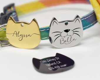 Stainless Steel Cat Tag, Cat Name Tag, Personalized Cat Tag, Pet cat tag, Custom Cat Tag, Cat Tag, Cat ID Tag, Cat Collar Tag