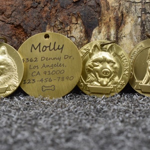 3D dog tags, Pet dog tag, dog ID tag, Personalized pet dog ID tag, puppy tag, dog ID Tag, dog tag for dogs, Copper Dog Tag