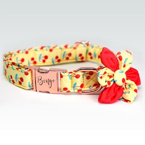 Personalized Dog Collar, Custom Engraved High Quality ID Dog Collar, Floral Dog Collar, gift for dog, Collar with flower, female dog Collar