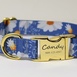 Personalized Dog Collar, Custom Engraved High Quality ID Dog Collar, Floral Dog Collar, gift for dog, Designer Collars, personalized collar