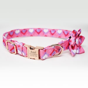 Personalized Dog Collar, Custom Engraved High Quality ID Dog Collar, Floral Dog Collar, gift for dog, Collar with flower, female dog Collar
