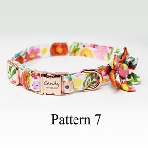 Personalized Dog Collar, Custom Engraved High Quality ID Dog Collar, Floral Dog Collar, gift for dog, Collar with flower, female dog Collar image 7