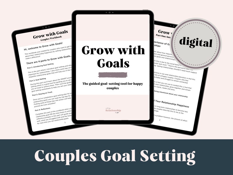 Goal Setting Relationship Workbook: Relationship Planner, Couples Therapy, Goal Planner, Marriage Therapy, Relationship Therapy image 1