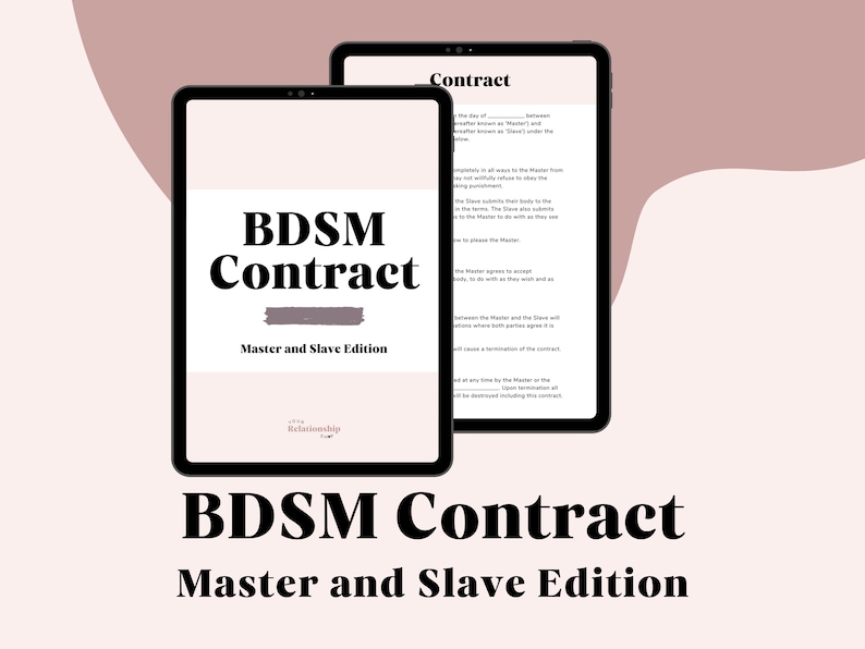 Bdsm Contract for Master & Slave: Bdsm Certificate, BDSM Workbook, Bdsm