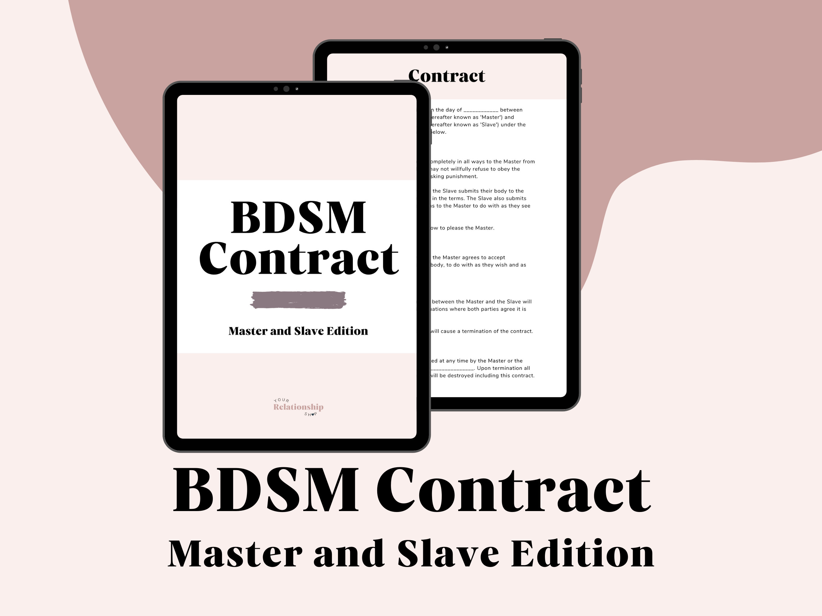 Bdsm Contract for Master and Slave Bdsm Certificate BDSM