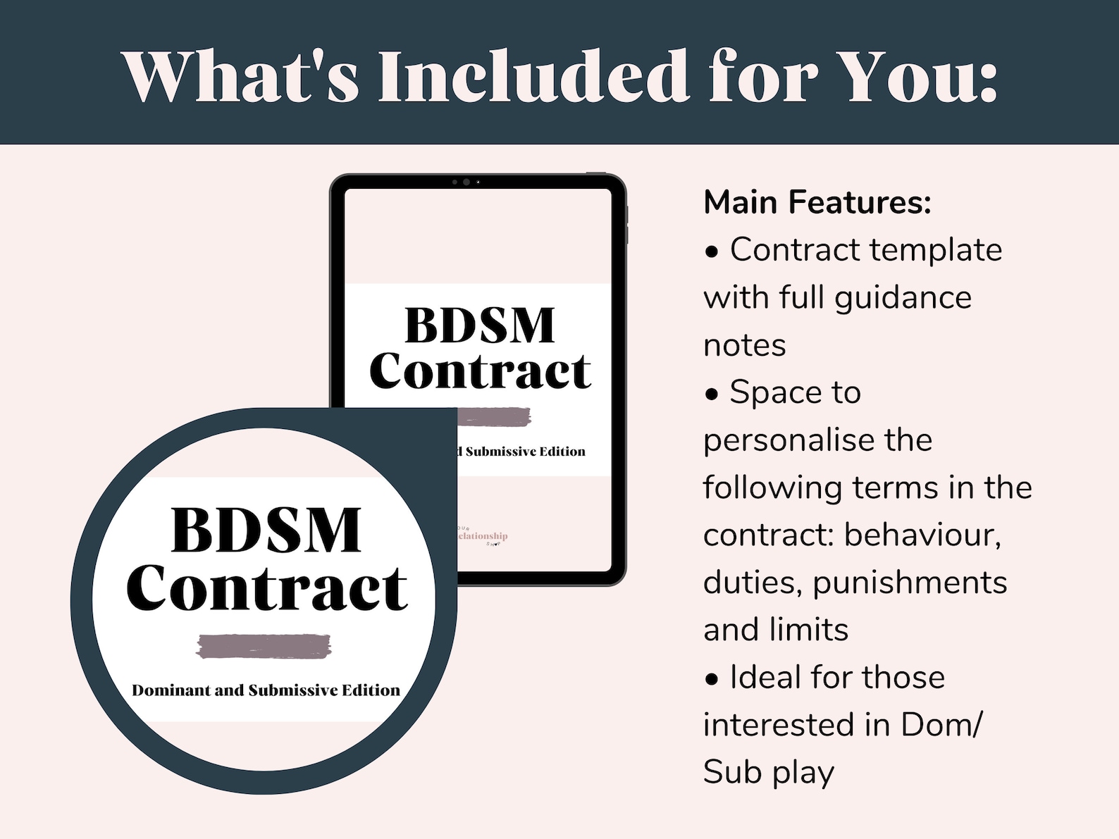 Bdsm Contract for Dom Sub Relationships: BDSM Workbook, BDSM Printables ...