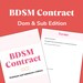 BDSM Contract for Dom & Sub Relationships: BDSM Workbook, Bdsm Training, Submissive Journal, Dom Sub Contract, Bdsm journal, Bdsm Contracts