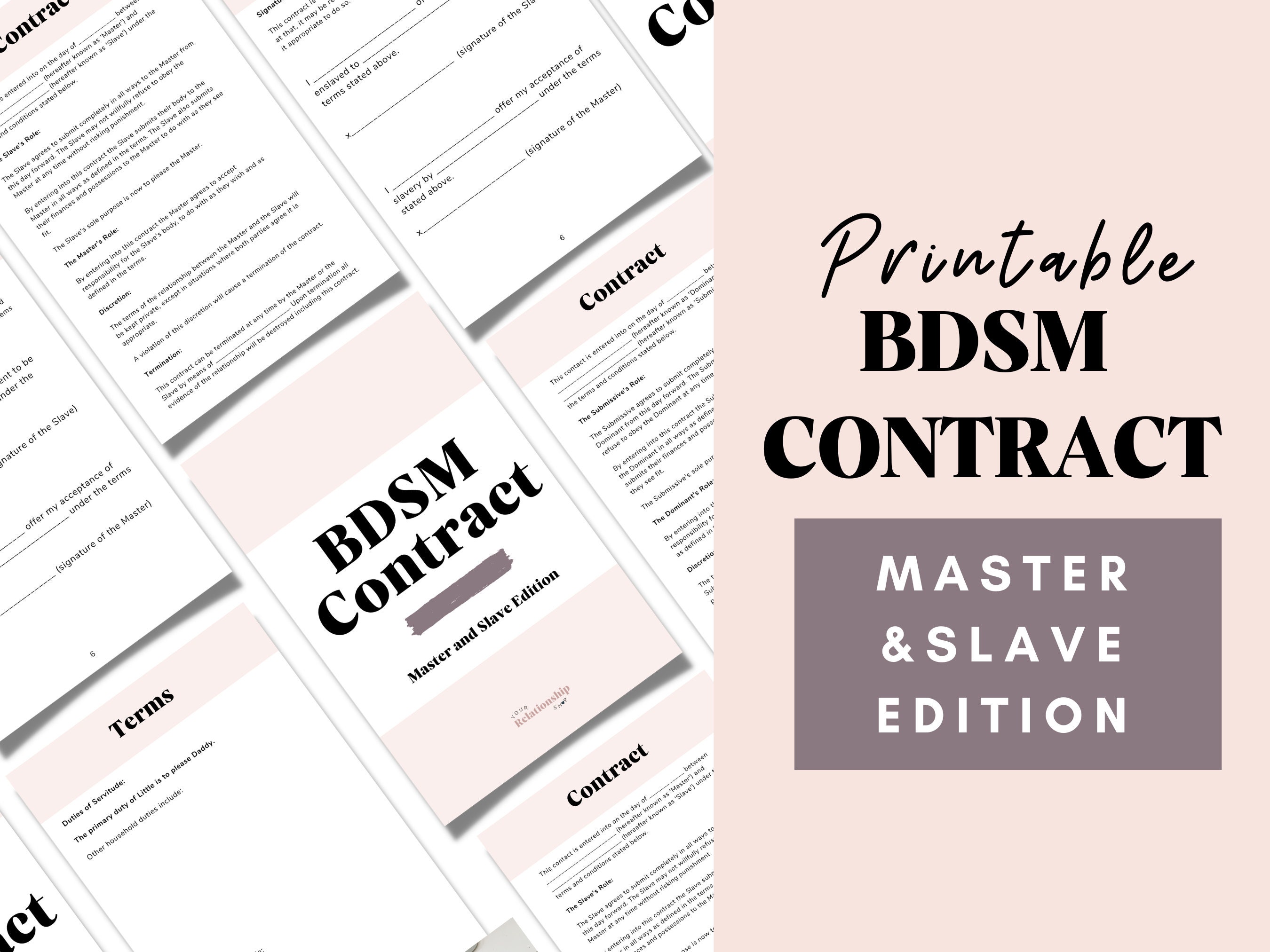 Bdsm Contract Slave Contract Master and Slave Contract Porn Pic Hd