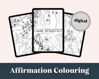 Adult Self Care Coloring Pages: Female Empowerment Coloring, Inspirational Coloring, Girl Quotes, Positive Affirmations, Pdf Coloring Pages