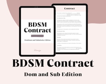 BDSM Contract for Dom Sub Relationships: BDSM Workbook, Bdsm Training, Submissive Journal, Dom Sub Contract, Bdsm journal, Bdsm Contracts