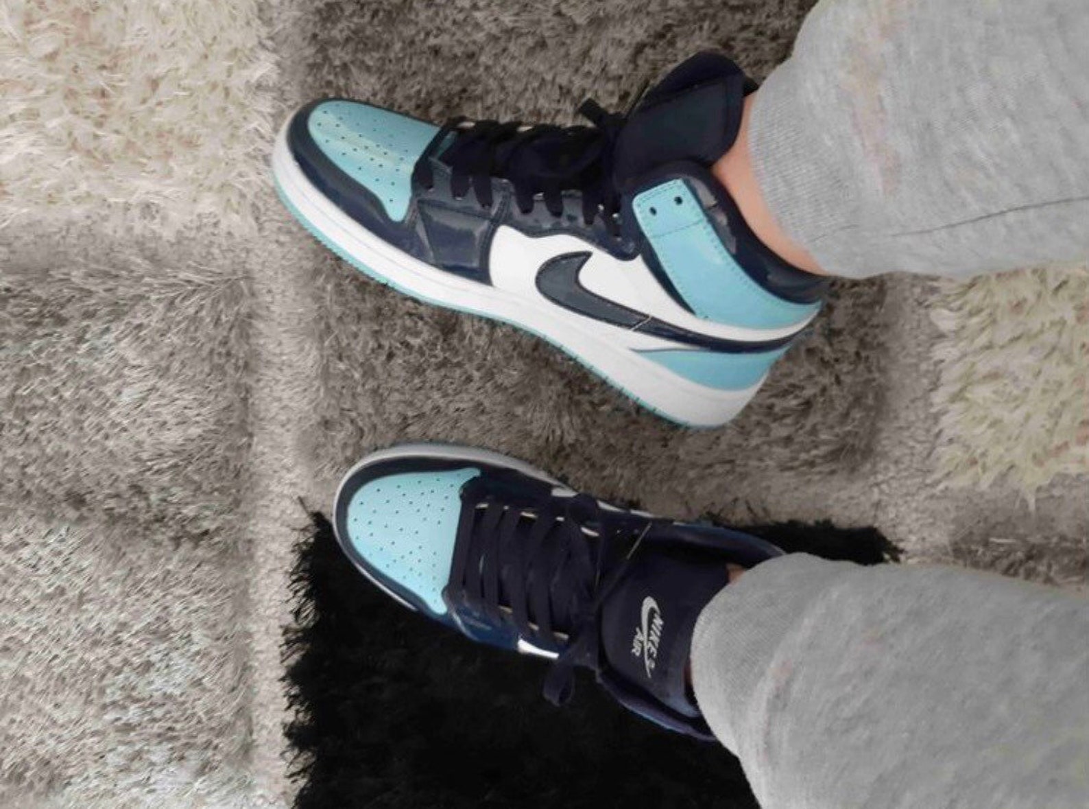 Air Jordan 1 OBSIDIAN UNC PATENT | Etsy