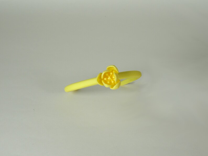 Bracelet with one large sized half open flower of the Tulip image 6