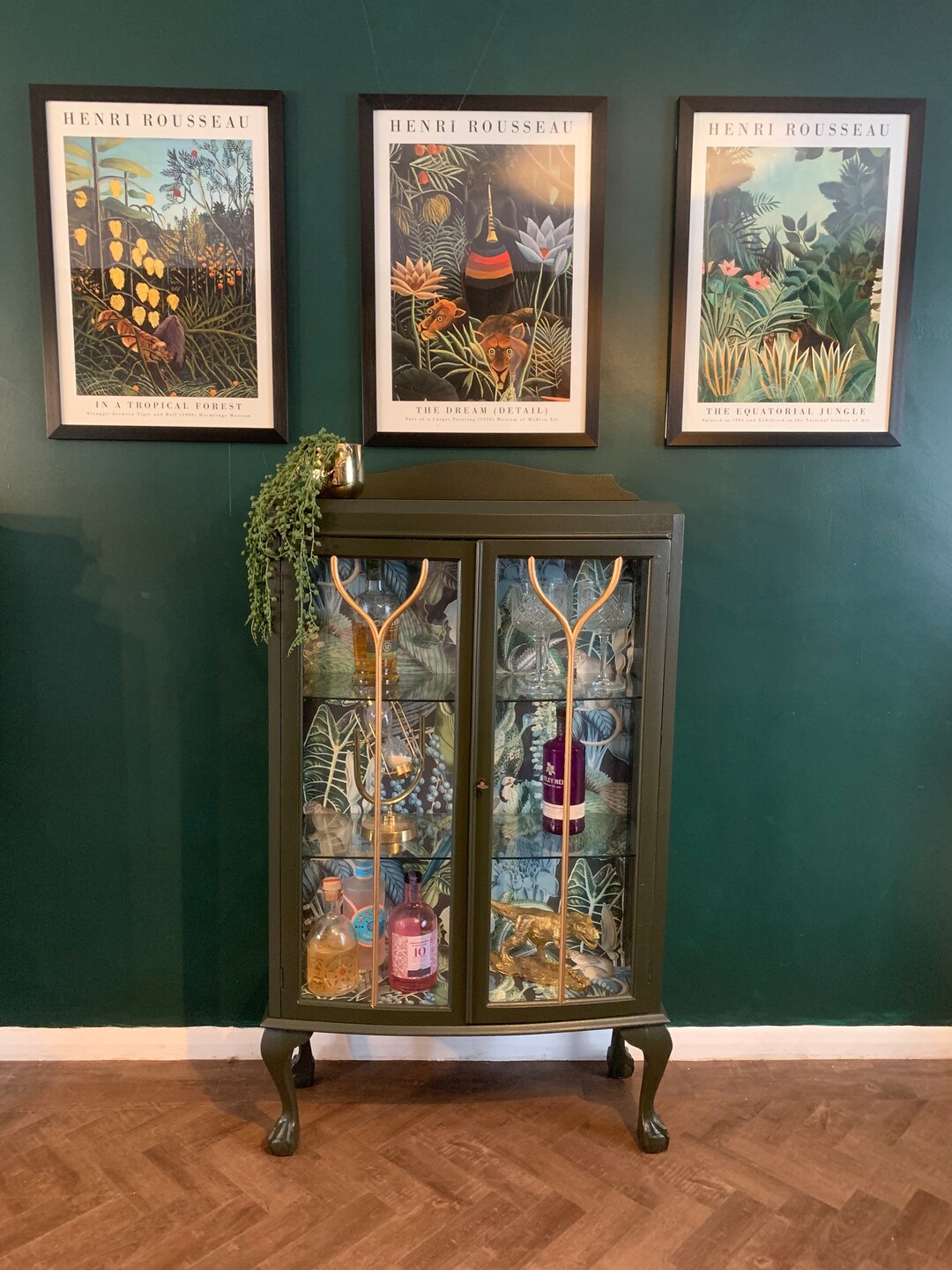 Antique Art Deco Gin Drinks Dark Green With Etsy UK