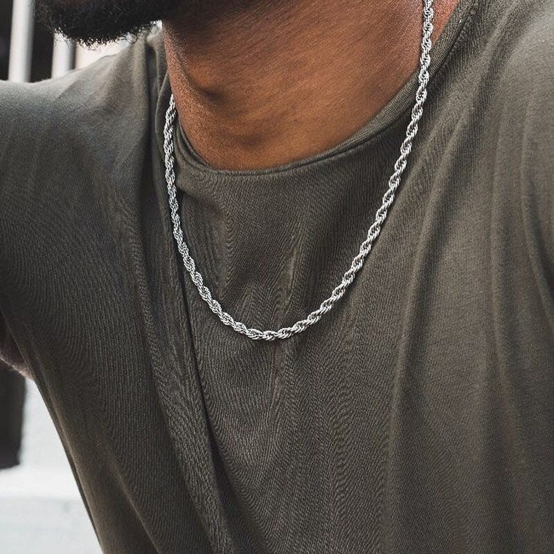 Gym Men Silver Chains Etsy