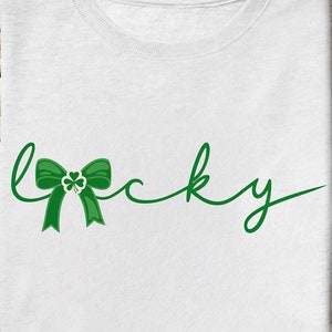 Lucky St.Patricks Day Coquette Png, St Patricks day png, Lucky png, St Patrick Bow Png, Girl st patricks day, St Pattys day png