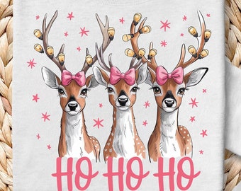 Christmas Deer PNG, Merry Reindeer Sublimation Design (Digital Download)