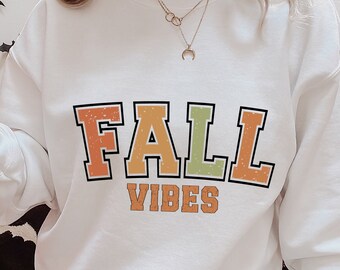 Trendy Fall Vibes PNG, Retro Halloween Shirt Design (Digital Download)