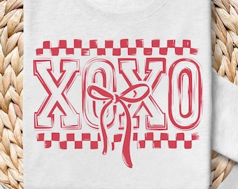 PNG de San Valentín retro XOXO: Diseño universitario coqueto (descarga digital)