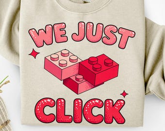 Valentines Day We Just Click PNG, Valentine Hand Drawn Love Printable Design, V-day Sublimation