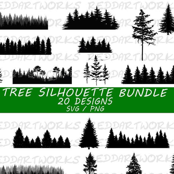 Silhouette d'arbre Svg | Svg pin | Silhouette de pin | Arbre à feuilles persistantes svg | Pin Cricut| Clipart pin | Lime à découper pour pin