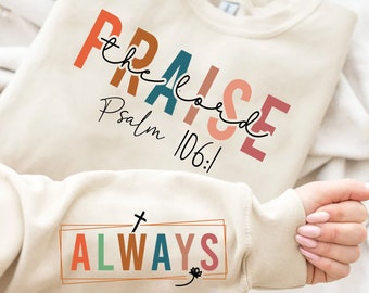 Floral Praise the Lord Png, Christian Bible Verse (Digital Download)