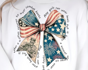 Coquette American Flag Bow Png, 4th of July (Digital Download)