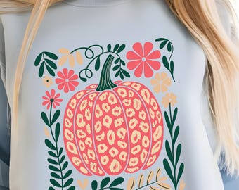 Leopard Pumpkin PNG, Boho Fall Design (Digital Download)