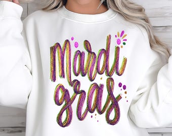 Mardi Gras Painted Text PNG, Carnival Festive Design Sublimation Digital Download