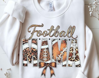 Football Mama PNG: Coquette Fall Shirt Design (Digital Download)