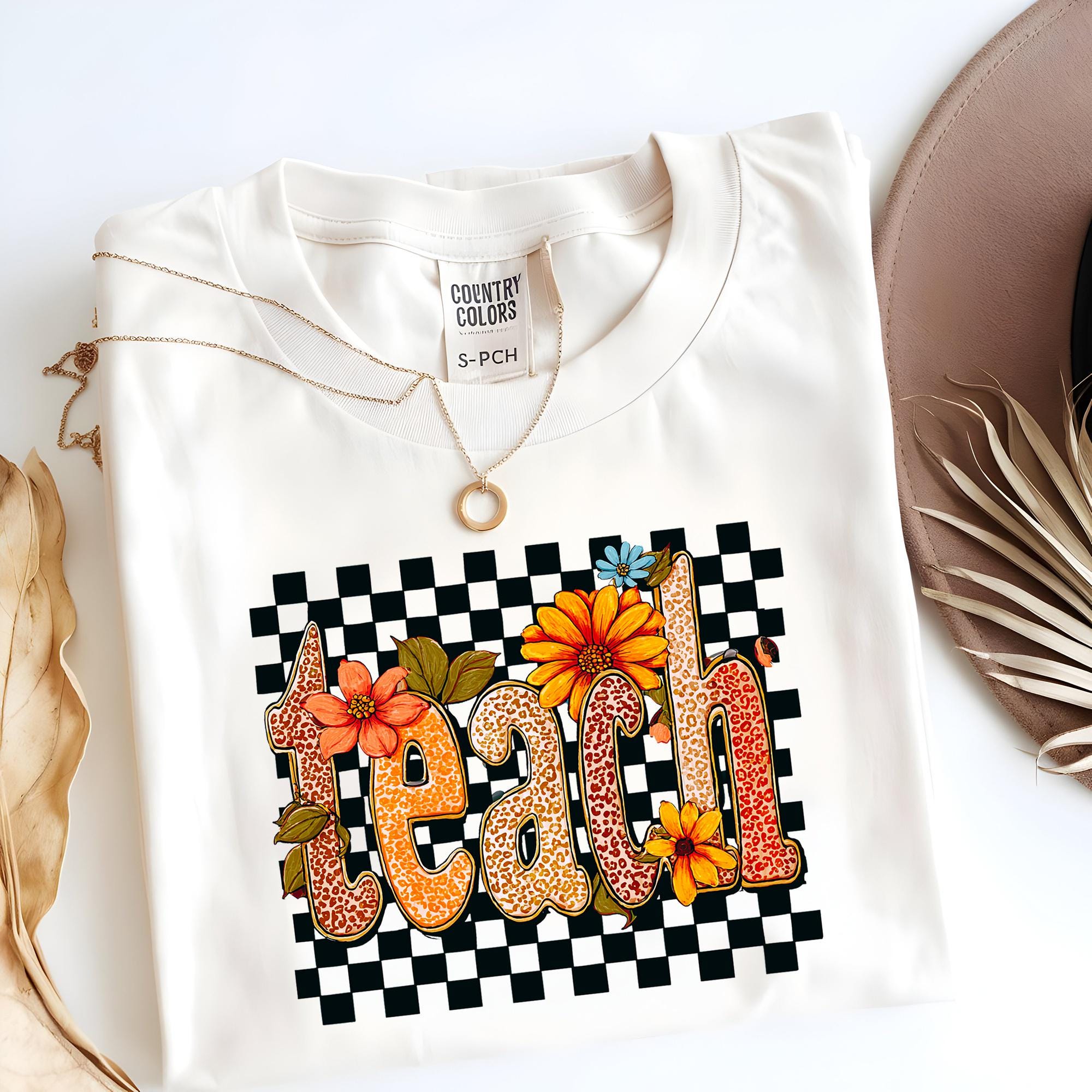Preppy Checkards Preppy Checkered Teach PNG, Ditsy Floral Fall Teacher PNG, Leopard ...
