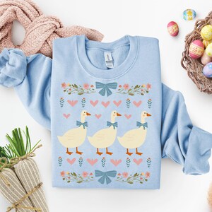 Retro Blue Ribbon Goose PNG, Cute Groovy Aesthetic Clipart, Floral Mama Goose PNG, Mama Shirt PNG, Mothers Day Design Png