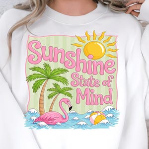 Sunshine State of Mind PNG, Trendy Summer Coquette PNG, Retro Beach Shirt Design, Preppy Summer Vibes Png, Girly Summer Shirt Design