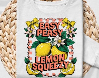Preppy Lemon PNG, Retro Coquette Summer Design (Digital Download)