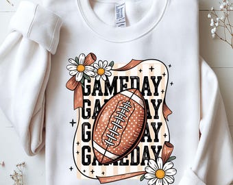 Football Game Day Coquette PNG, Preppy Shirt Design (Digital Download)