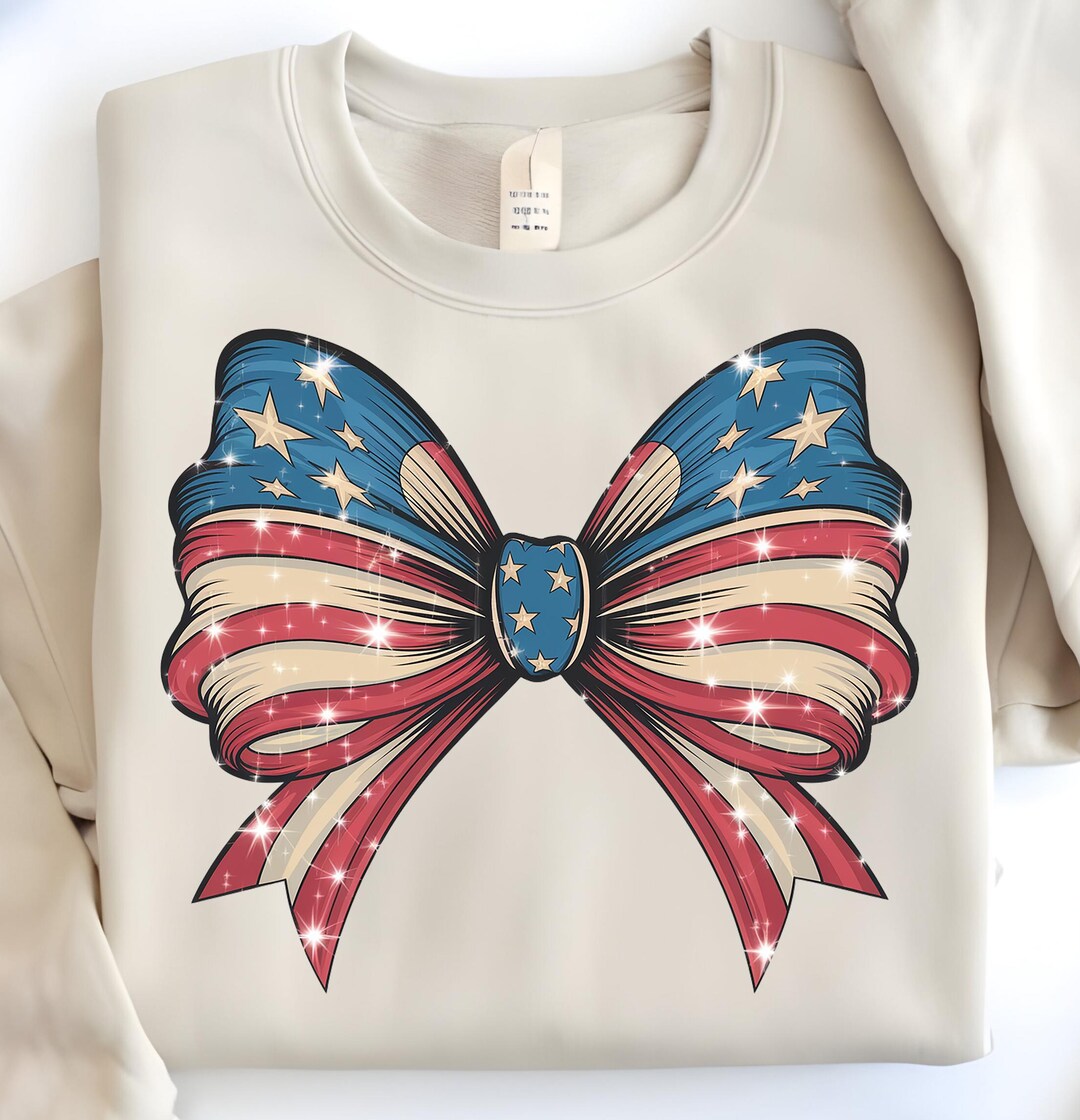 4th of July Coquette Bow USA Flag PNG (digital Download) - Etsy