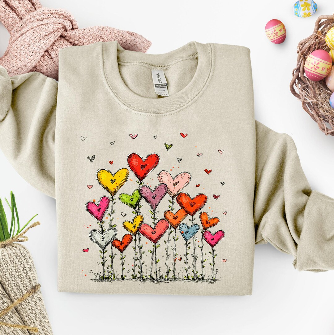 Hearts Flowers Valentines Day PNG Sublimation | Valentine Design ...