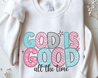 God is Good PNG, Boho Christian Design (Digital Download)
