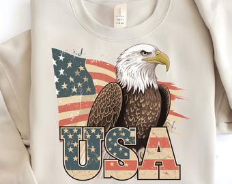 USA Flag Eagle PNG, 4th of July Patriotic Design (Digital Download)