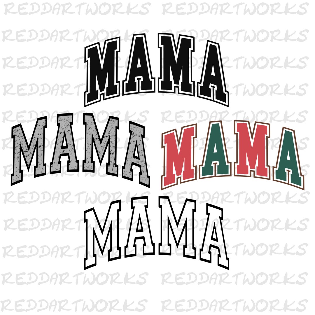 Mama Varsity Svg, Mama Varsity Curved Svg, Mama Varsity Letter Png