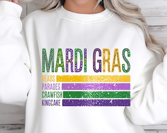 Mardi Gras PNG Sublimation Design, Colorful Carnival Beads Clipart, Digital Download