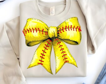 Softball Coquette Bow PNG, Softball Mom Design (Digital Download)