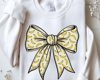 Fiocco retrò con banane e civetta PNG, banane divertenti PNG, estate boho PNG, vibrazioni estive preppy PNG, design di maglietta estiva femminile, maglietta estiva PNG