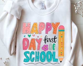 First Day of School PNG: Teacher Pencil Design (Digital Download, Commercial Use OK)