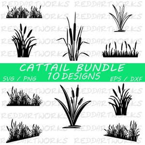 Cattail SVG Bundle, Cattail Flower SVG, Cattail Vector, Grass Svg, Reeds Svg, Cattail Files For Cricut Silhouette, Most Popular SVG Files