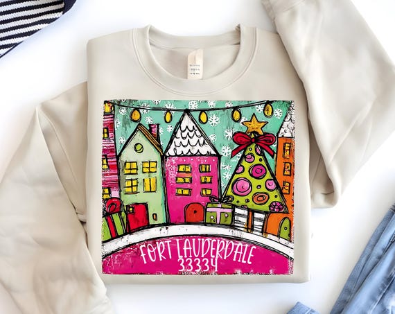 Custom Small Town Christmas PNG: Personalized Zip Code Holiday Design (Digital Download)