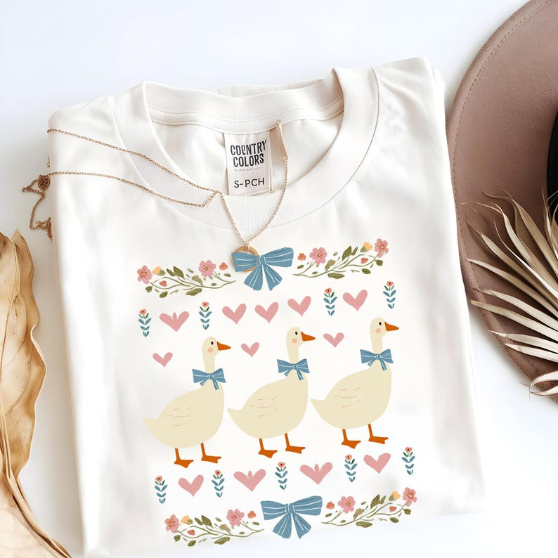 Retro Blue Ribbon Goose PNG, Cute Groovy Aesthetic Clipart, Floral Mama Goose PNG, Mama Shirt PNG, Mothers Day Design Png